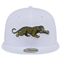 Casquette ajustée New Era Jacksonville Jaguars Throwback Crawl Omaha 59FIFTY blanche pour hommes