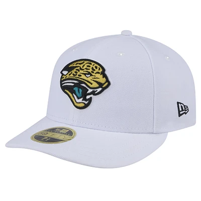 Casquette ajustée 59FIFTY blanche avec logo Omaha Low Profile des Jacksonville Jaguars New Era pour hommes