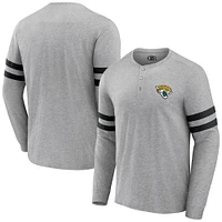 Collection NFL x Darius Rucker pour hommes par Fanatics Heather Grey Jacksonville Jaguars Henley T-shirt à manches longues