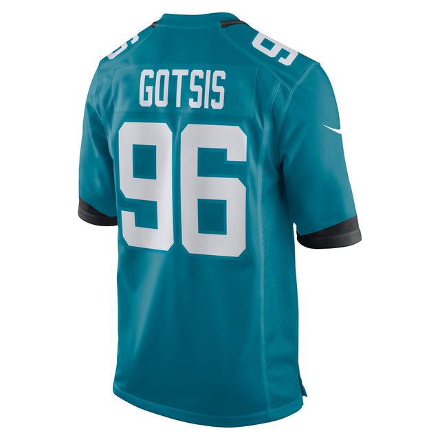 Maillot de match Nike Adam Gotsis pour hommes, sarcelle, Jacksonville Jaguars