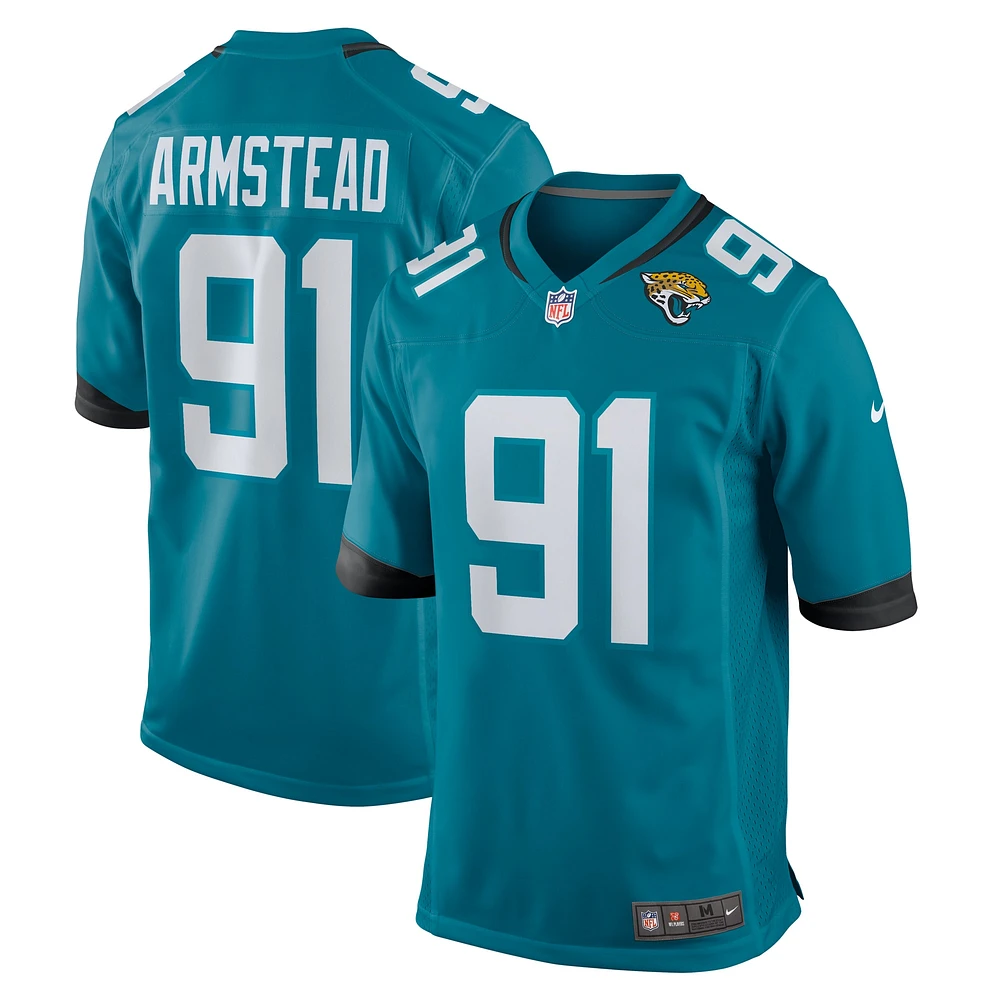 Maillot Nike Arik Armstead pour homme, bleu sarcelle, Jacksonville Jaguars Team Game