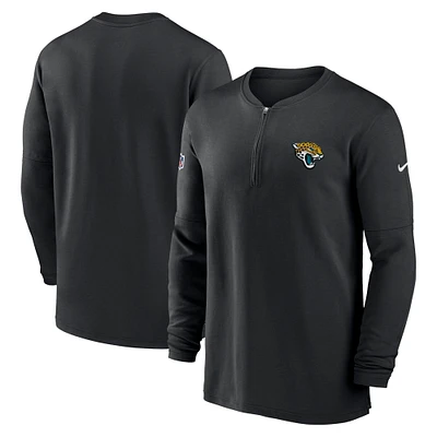 Men's Nike  Black Jacksonville Jaguars 2023 Sideline Performance Long Sleeve Tri-Blend Quarter-Zip Top