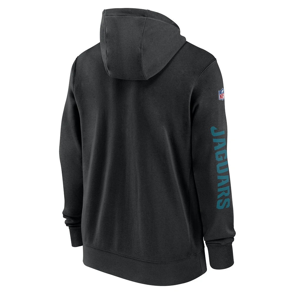 Sweat à capuche entièrement zippé Nike Jacksonville Jaguars 2024 Sideline Club pour homme, noir