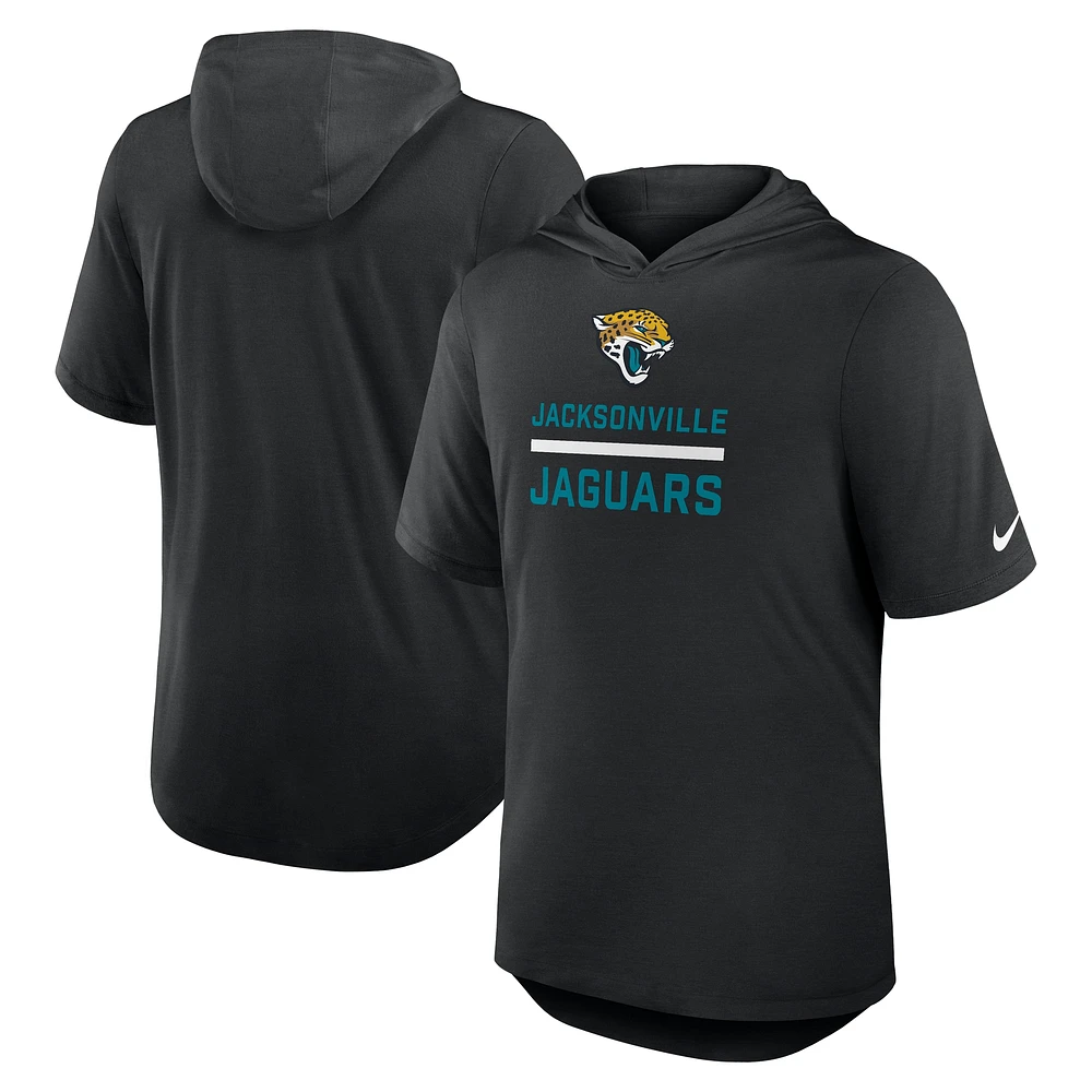 Men's Nike Black Jacksonville Jaguars Lockup Tri-Blend Hoodie T-Shirt