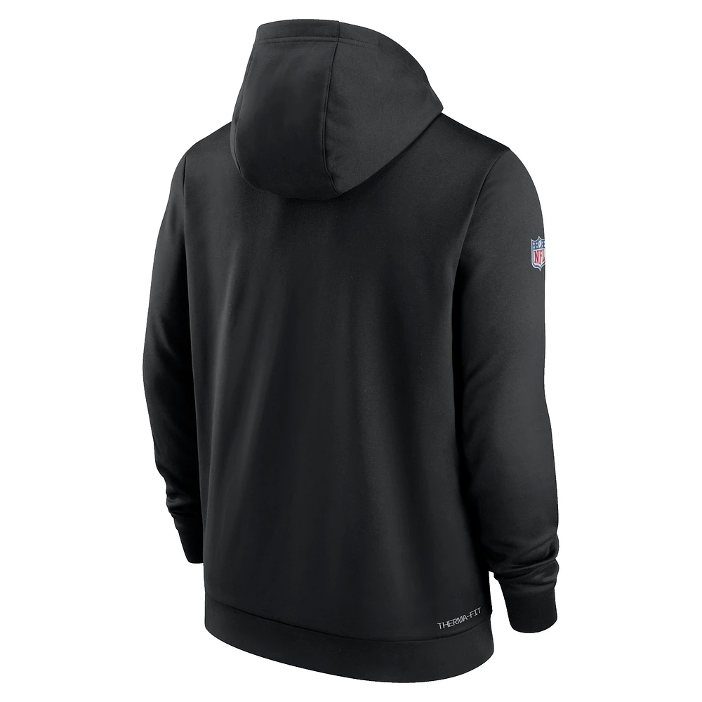 Men's Nike Black Jacksonville Jaguars NFL Crucial Catch Therma Performance Pullover Hoodie