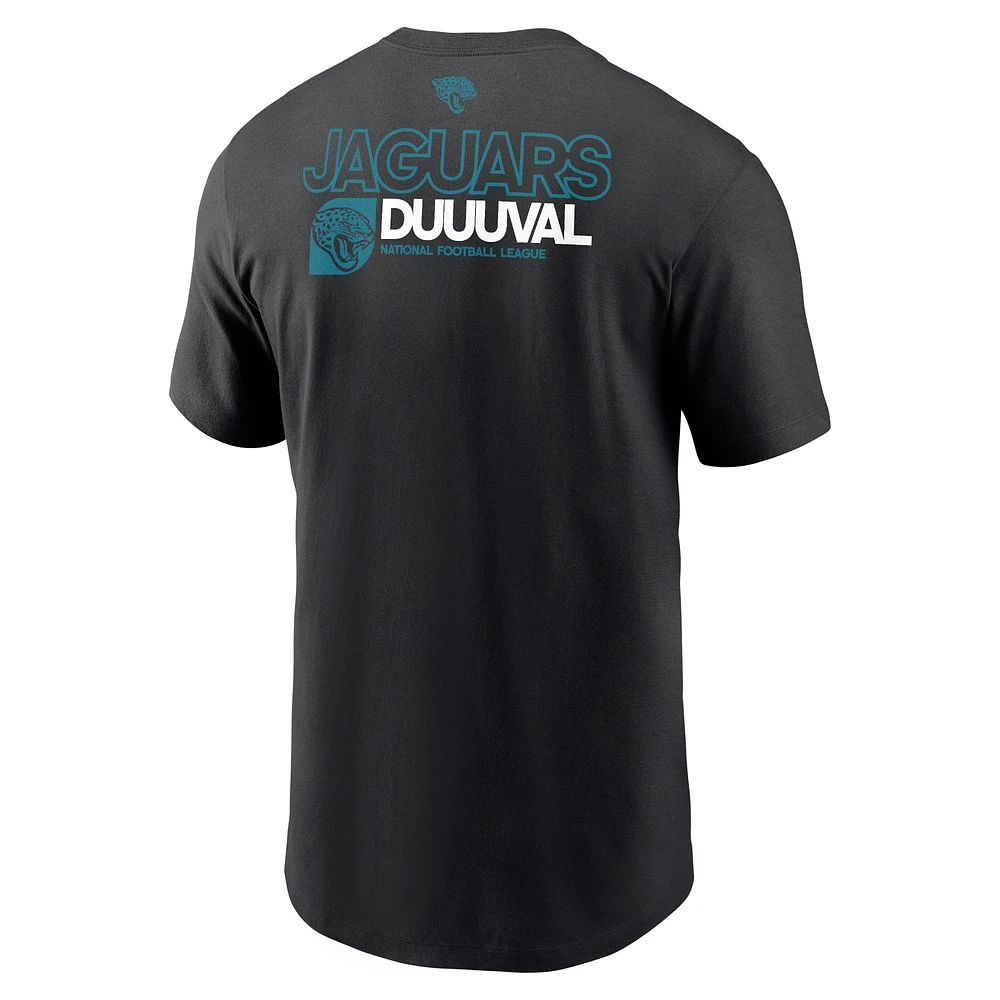 T-shirt Nike noir pour homme des Jacksonville Jaguars Outline