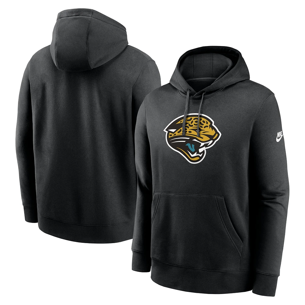 Men's Nike Black Jacksonville Jaguars Rewind Club Logo Pullover Hoodie