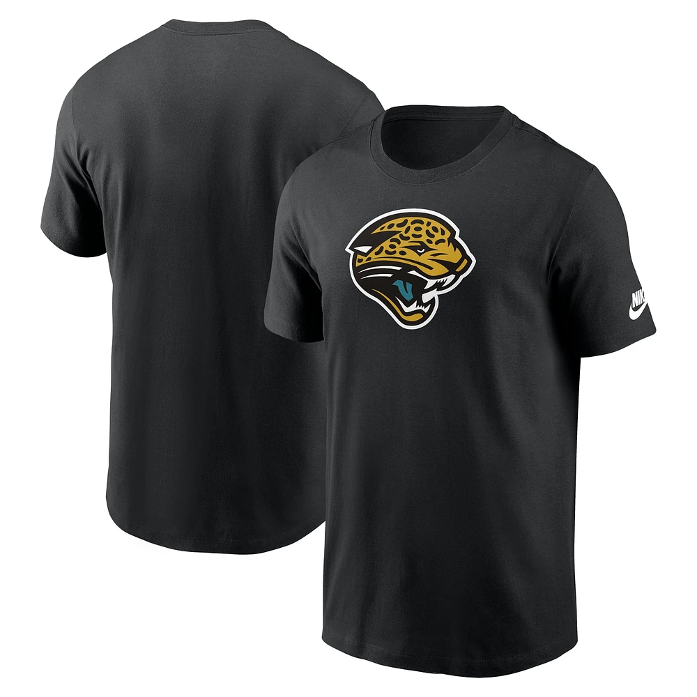 T-shirt essentiel avec logo Nike noir des Jacksonville Jaguars Rewind pour hommes