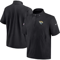 Men's Nike  Black Jacksonville Jaguars Sideline Coach Short Sleeve Hoodie Quarter-Zip Jacket