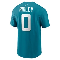 T-shirt avec nom et numéro du joueur des Jaguars de Jacksonville Nike Calvin Ridley bleu sarcelle pour homme