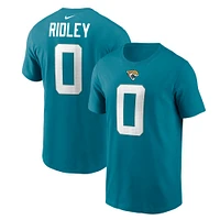 T-shirt avec nom et numéro du joueur des Jaguars de Jacksonville Nike Calvin Ridley bleu sarcelle pour homme