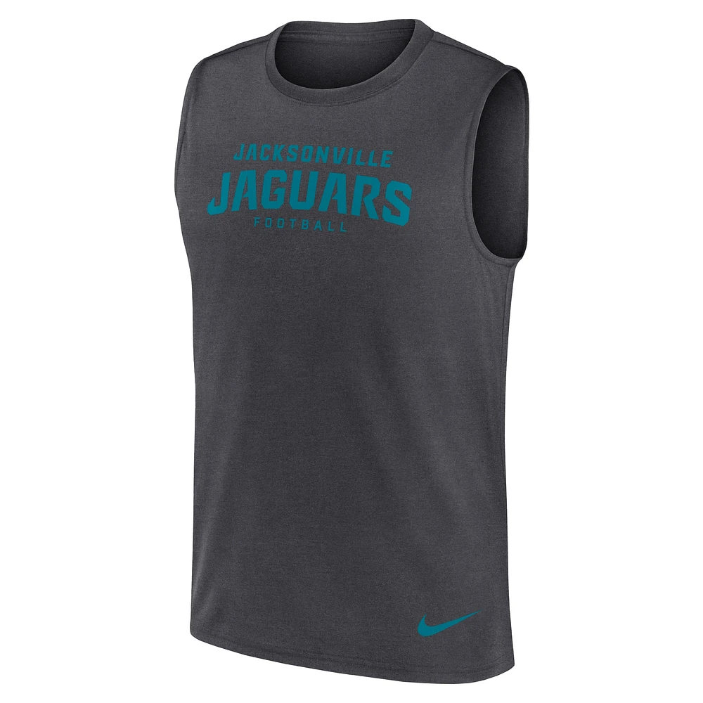 Men's Nike Charcoal Jacksonville Jaguars Primetime Legend Performance Muscle Tank Top