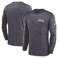 Men's Nike Charcoal Jacksonville Jaguars Sideline Velocity Athletic Stack Performance Long Sleeve T-Shirt