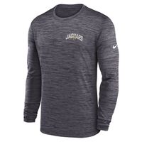 Men's Nike Charcoal Jacksonville Jaguars Sideline Velocity Athletic Stack Performance Long Sleeve T-Shirt