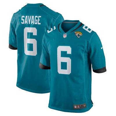 Maillot de match l'équipe Nike Darnell Savage pour hommes, sarcelle, Jacksonville Jaguars