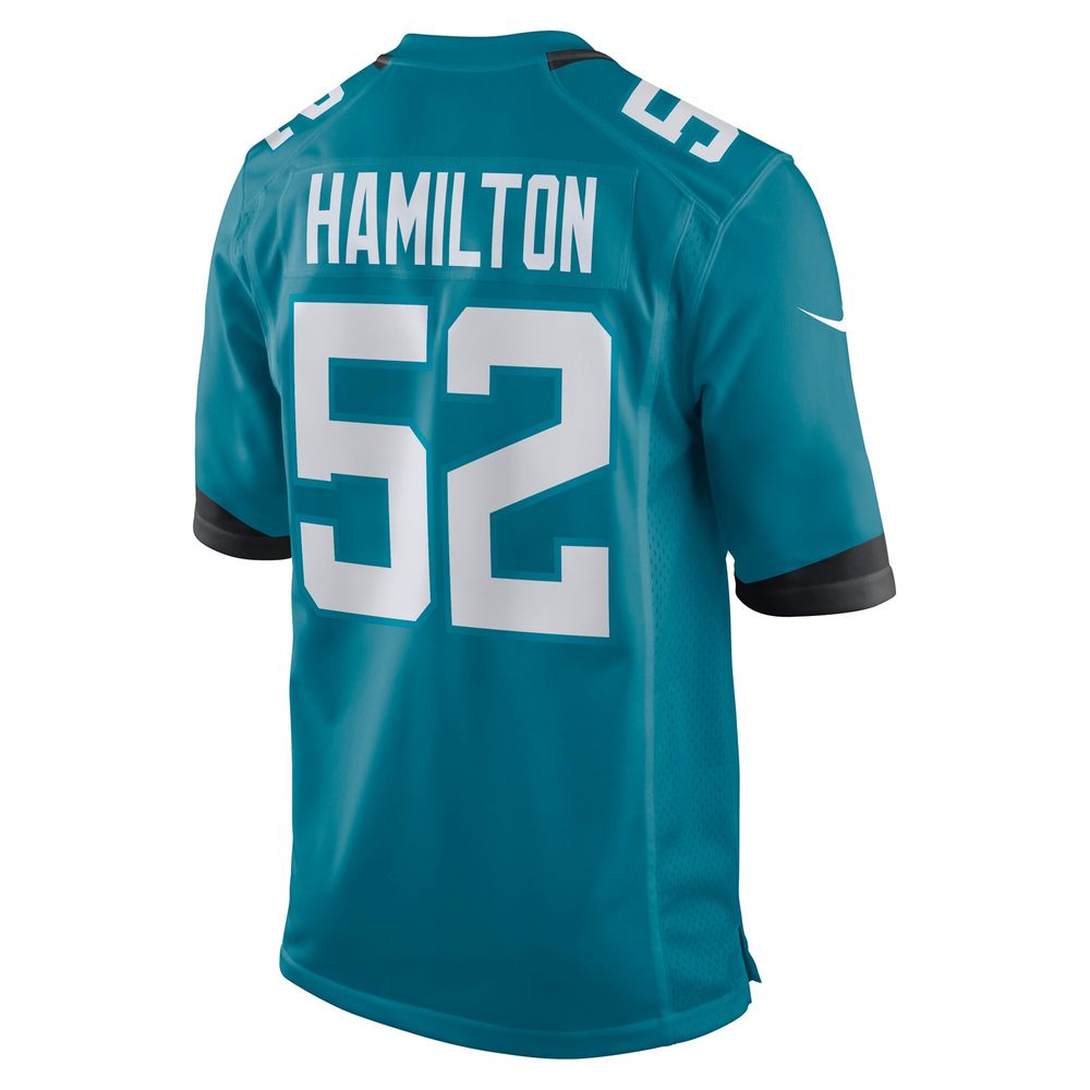 Men's Nike DaVon Hamilton Teal Jacksonville Jaguars Game Jersey