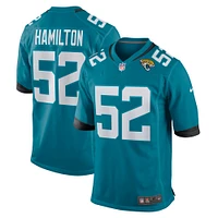 Maillot de match Nike DaVon Hamilton pour hommes, sarcelle, Jacksonville Jaguars