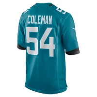 Men's Nike DJ Coleman  Teal Jacksonville Jaguars Game Jersey