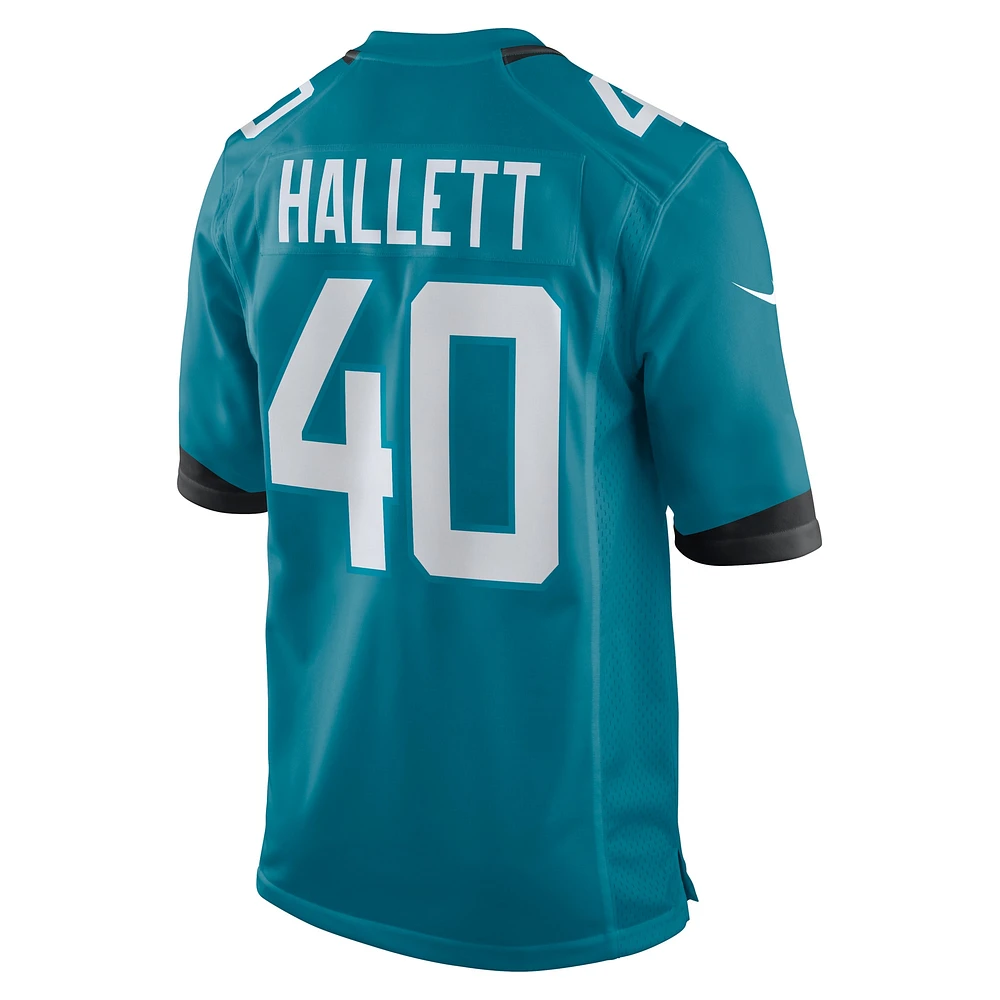 Men's Nike Erick Hallett  Teal Jacksonville Jaguars Game Jersey