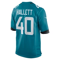 Men's Nike Erick Hallett  Teal Jacksonville Jaguars Game Jersey