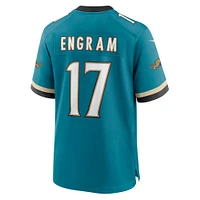 Maillot de jeu Nike Evan Engram pour hommes, sarcelle, Jacksonville Jaguars Prowler Throwback Player Game