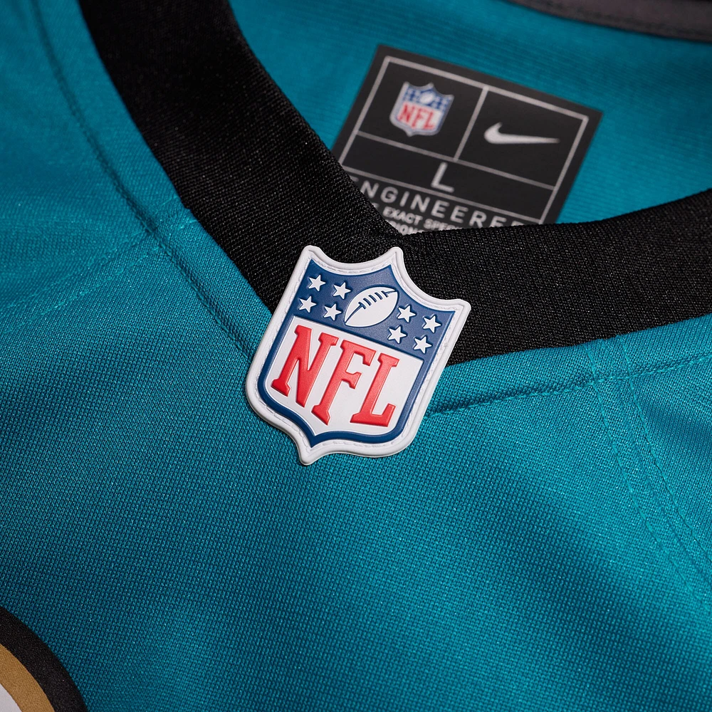 Maillot de jeu Nike Evan Engram pour hommes, sarcelle, Jacksonville Jaguars Prowler Throwback Player Game