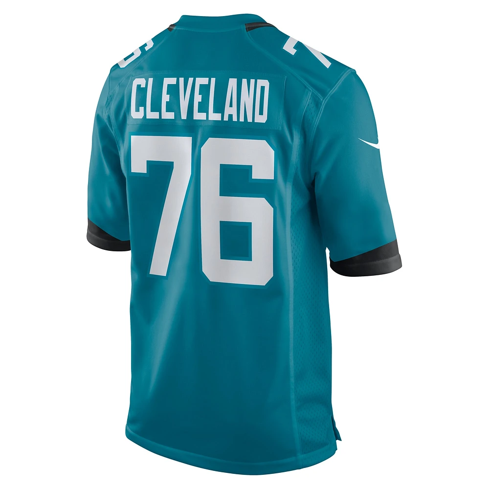 Maillot de match Nike Ezra Cleveland pour hommes, sarcelle, Jacksonville Jaguars