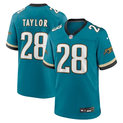 maillot Nike Fred Taylor pour hommes, sarcelle, Jacksonville Jaguars Prowler Throwback Game,