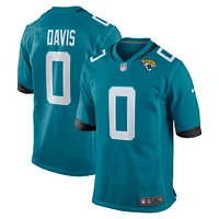 Maillot Nike Gabe Davis pour homme, bleu sarcelle, joueur de jeu d'équipe des Jaguars Jacksonville