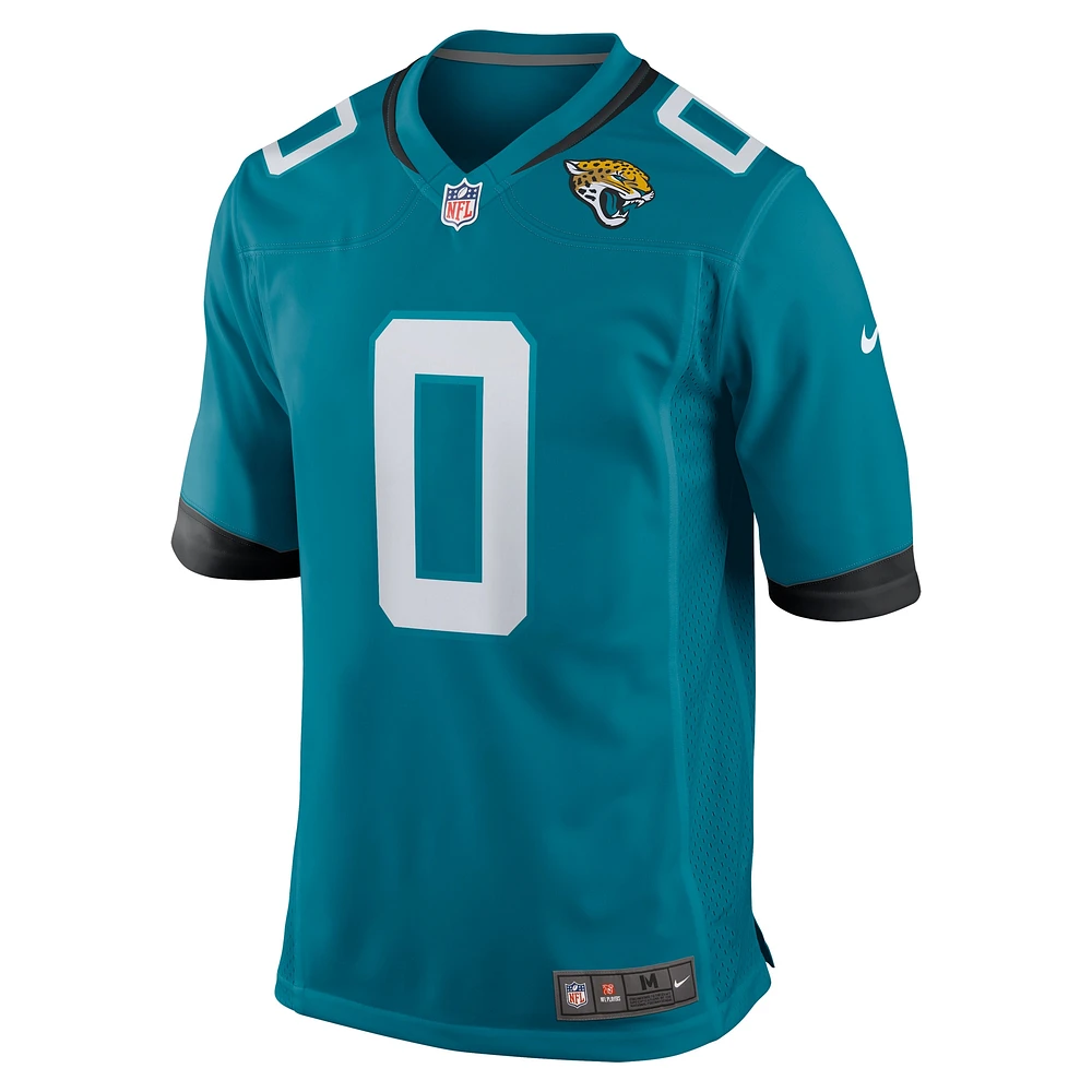 Maillot Nike Gabe Davis pour homme, bleu sarcelle, joueur de jeu d'équipe des Jaguars Jacksonville