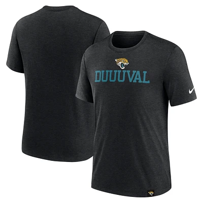 T-shirt tri-mélange Nike Heather Black Jacksonville Jaguars Blitz pour homme