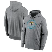 Men's Nike Heather Gray Jacksonville Jaguars Performance Fleece Pullover Hoodie