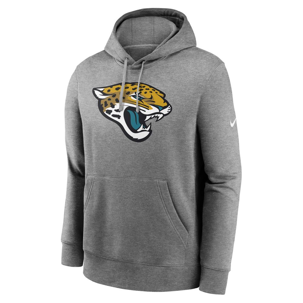 Men's Nike Heathered Gray Jacksonville Jaguars Rewind Club Fleece Pullover Hoodie