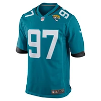 Men's Nike Henry Mondeaux  Teal Jacksonville Jaguars Game Jersey