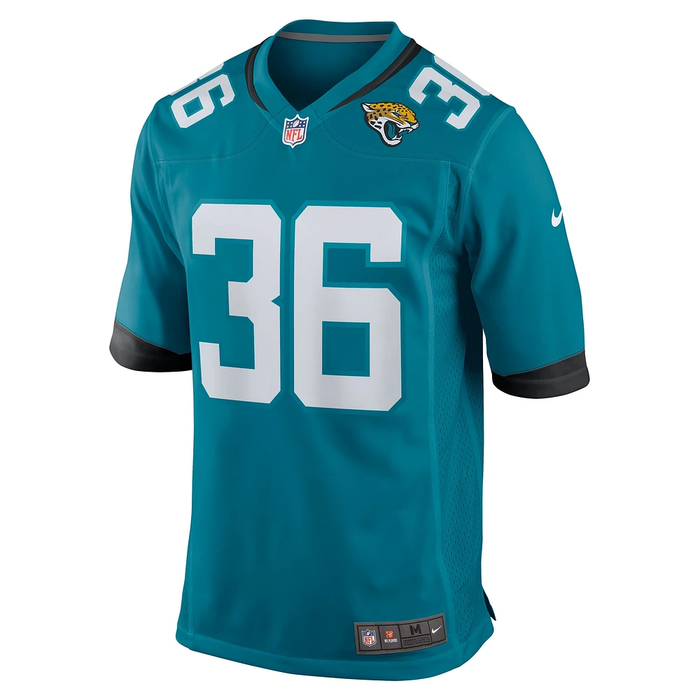 Maillot de jeu d'équipe Nike Jake Funk Teal Jacksonville Jaguars pour homme