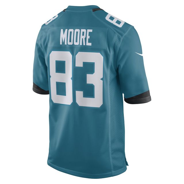 Maillot Nike Jaylon Moore pour homme, bleu sarcelle, joueur de jeu des Jacksonville Jaguars