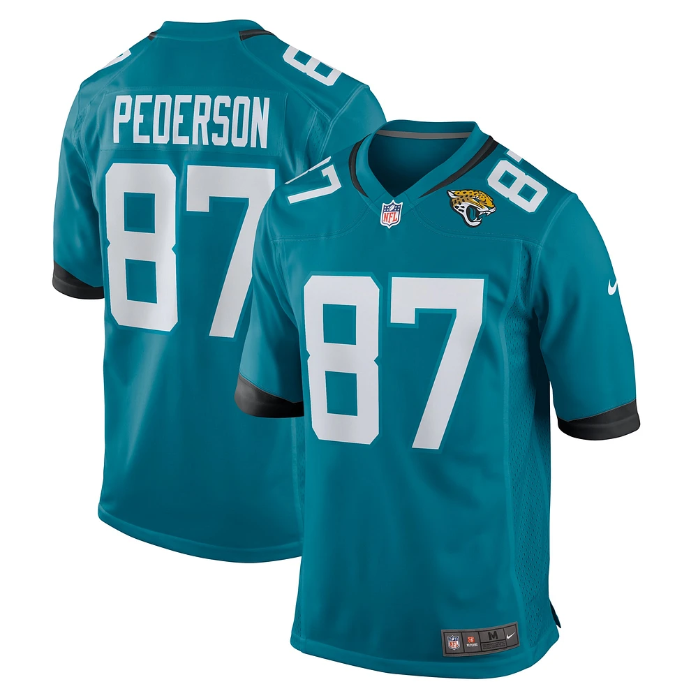 Maillot Nike Josh Pederson pour homme, bleu sarcelle, Jacksonville Jaguars Team Game