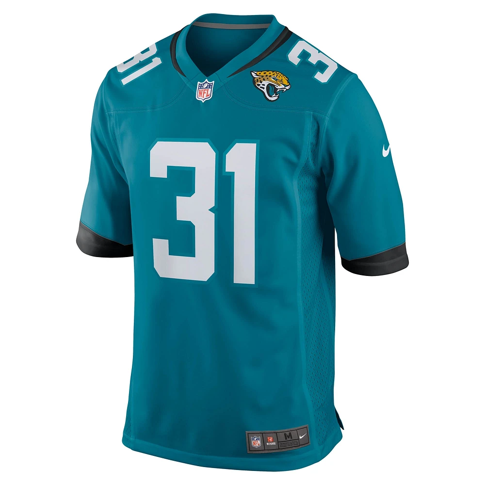 Maillot de match Nike Keilan Robinson Teal Jacksonville Jaguars Team Game pour homme