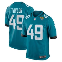 Maillot de match Nike Leonard Taylor pour hommes, sarcelle, Jacksonville Jaguars