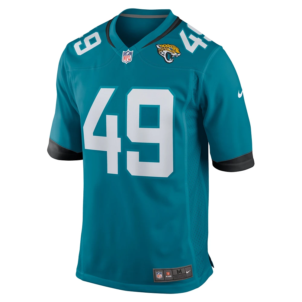 Maillot de match Nike Leonard Taylor pour hommes, sarcelle, Jacksonville Jaguars