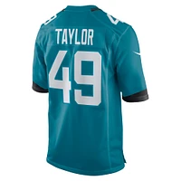 Maillot de match Nike Leonard Taylor pour hommes, sarcelle, Jacksonville Jaguars