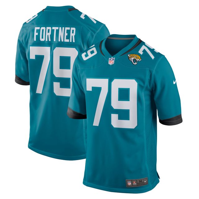 Maillot de match Nike Luke Fortner pour hommes, sarcelle, Jacksonville Jaguars