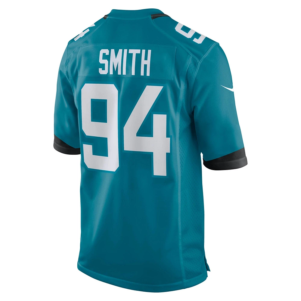 Maillot de match Nike Maason Smith Teal Jacksonville Jaguars pour homme