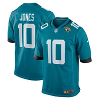 Maillot de match l'équipe Nike Mac Jones des Jacksonville Jaguars pour hommes, bleu sarcelle