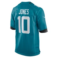 Maillot de match l'équipe Nike Mac Jones des Jacksonville Jaguars pour hommes, bleu sarcelle