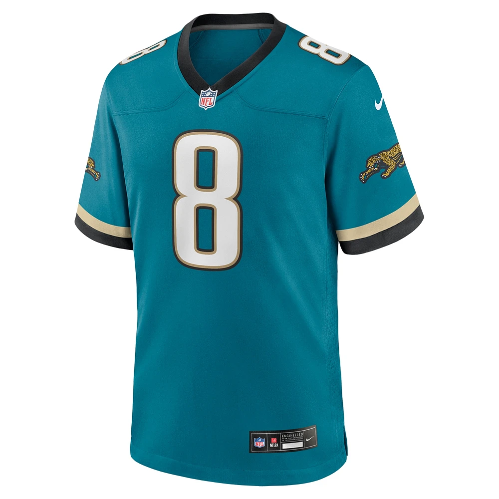 Maillot Nike Mark Brunell pour hommes, bleu sarcelle, Jacksonville Jaguars Prowler Throwback, joueur retraité