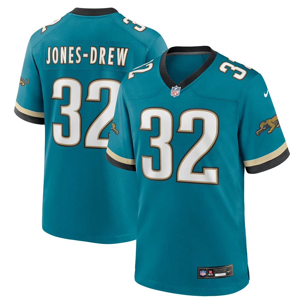 Maillot de match joueur retraité Nike Maurice Jones-Drew Teal Jacksonville Jaguars Prowler Throwback pour homme