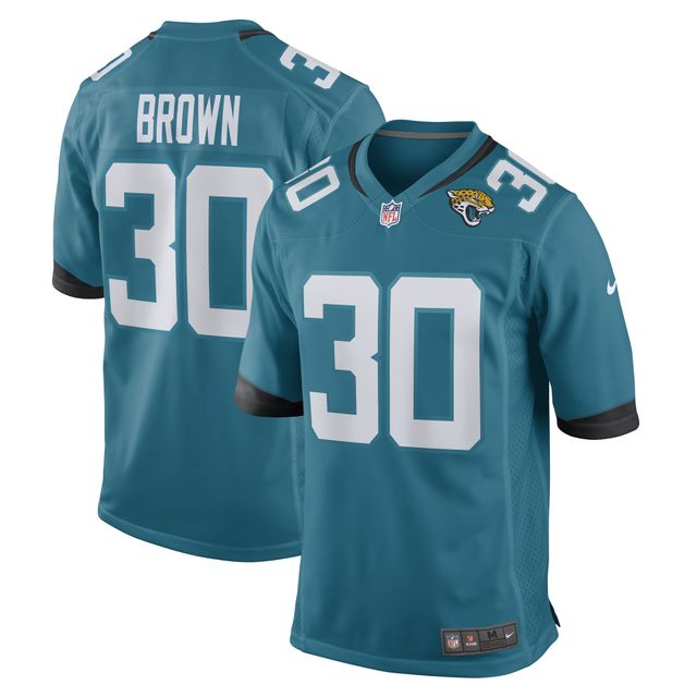 Maillot de joueur jeu Nike Montaric marron sarcelle des Jacksonville Jaguars pour hommes