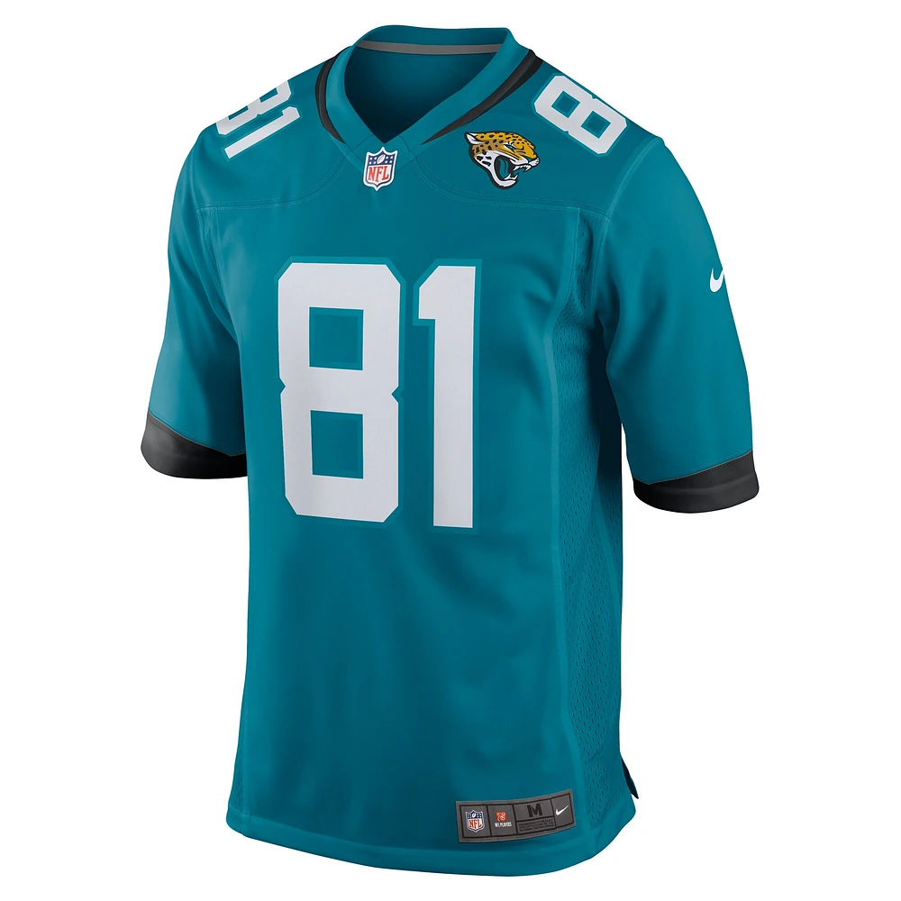 Maillot de match d'équipe joueur retraité Nike R. Jay Soward des Jacksonville Jaguars pour homme, bleu sarcelle