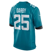 Maillot de match l'équipe Nike Ronald Darby des Jacksonville Jaguars pour hommes, bleu sarcelle